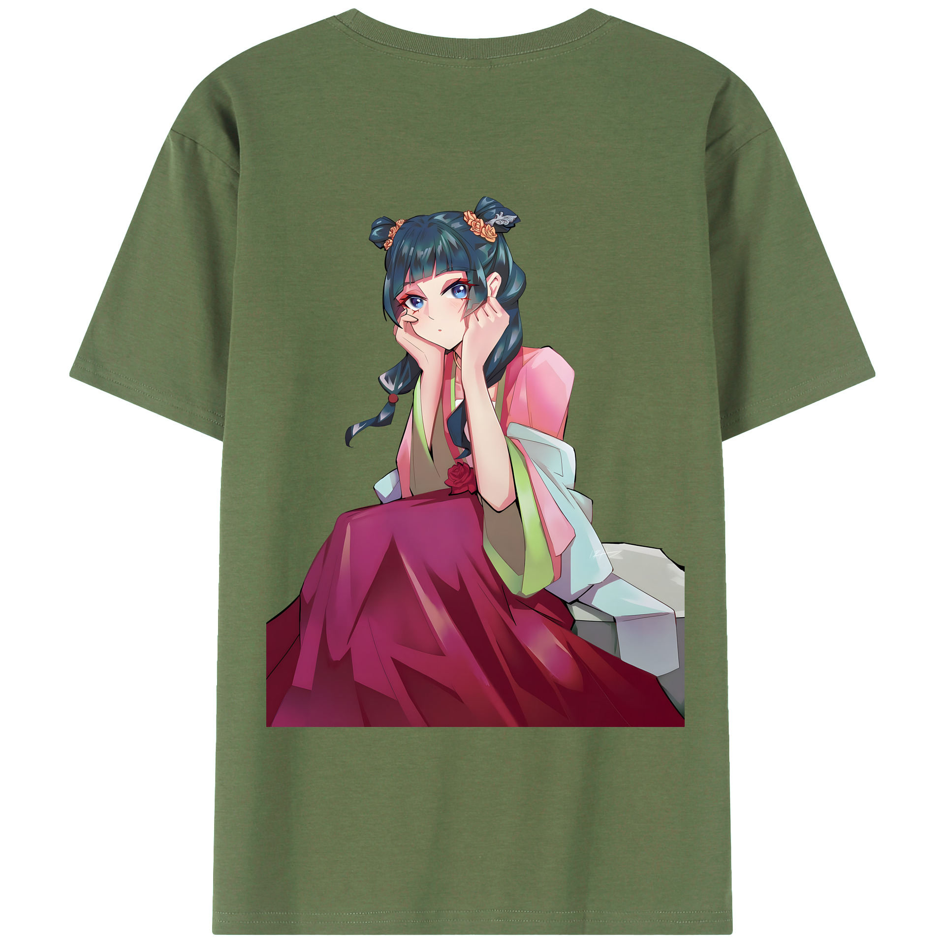 （画像用） 薬屋のひとりごと The Apothecary Diaries 綿100％ メンズ半袖Tシャツ（バックプリント） 通気性